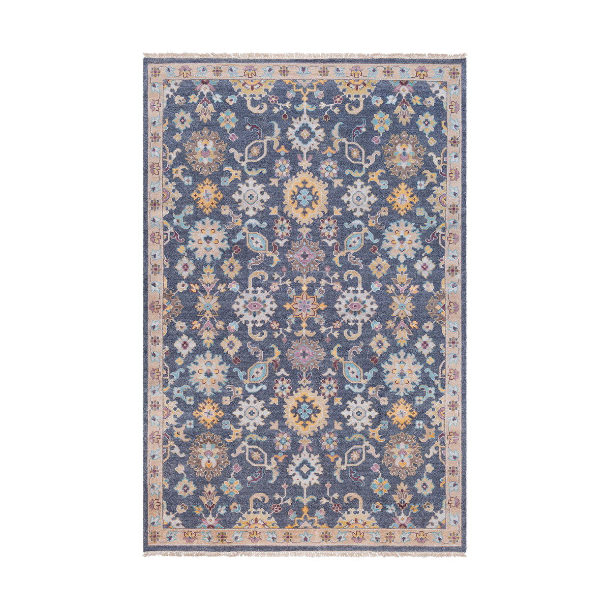 Millard 156 X 108 inch Charcoal/Beige/White/Camel/Bright Yellow/Aqua/Rose Rugs, Rectangle