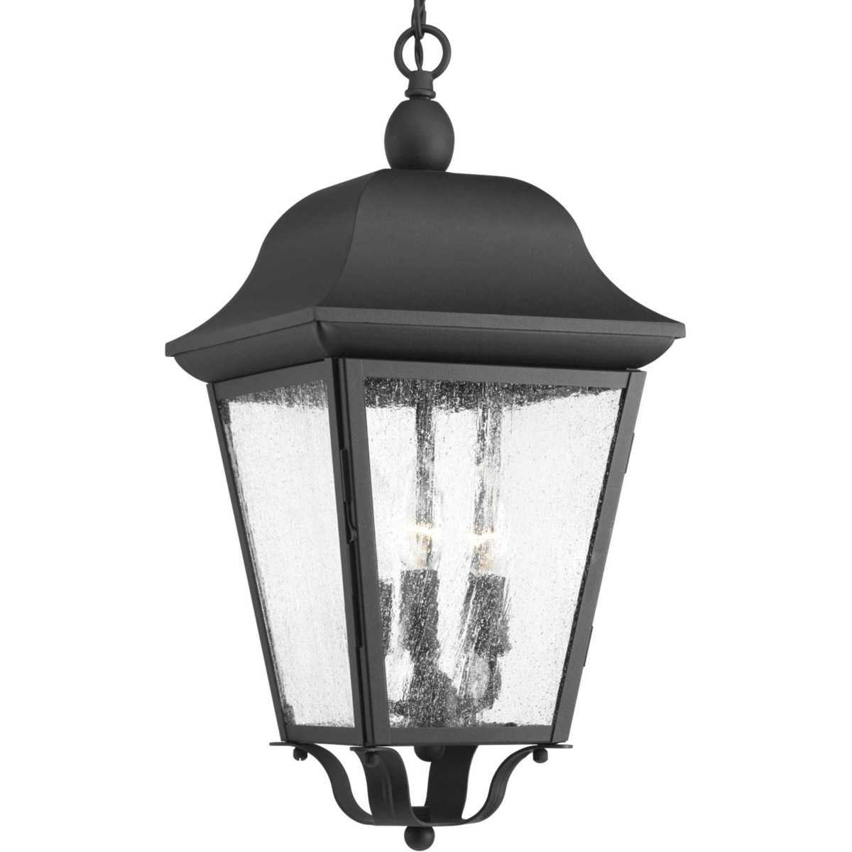 Orman 3 Light 9.5 inch Textured Black Outdoor Hanging Lantern, Design Series