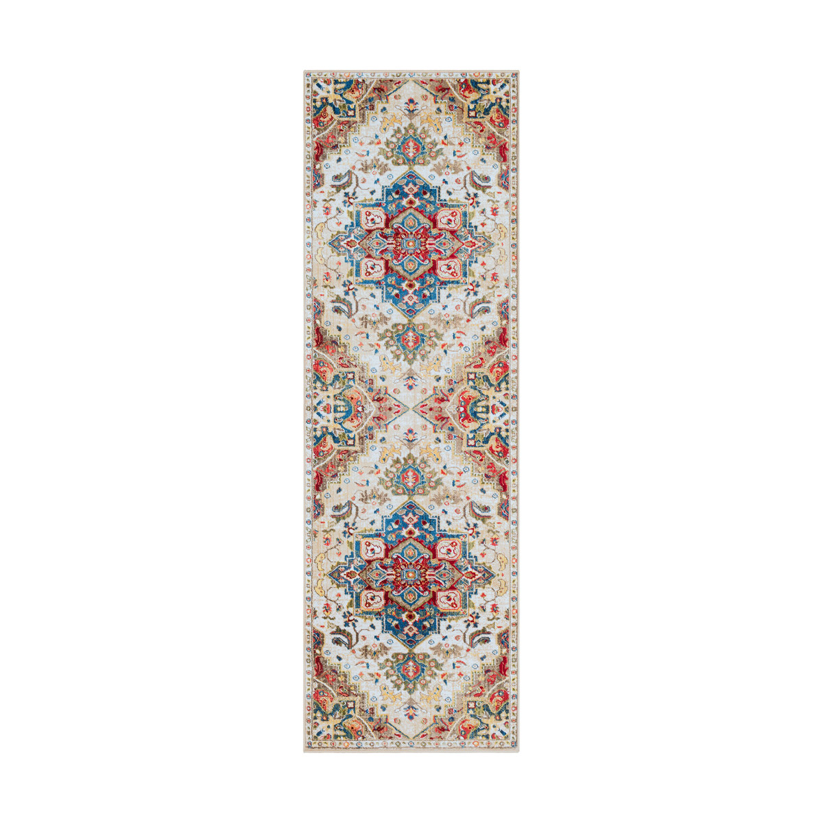 Hannibal 94 X 30 inch Navy/White/Khaki/Camel/Burnt Orange/Dark Red/Olive Rugs, Runner