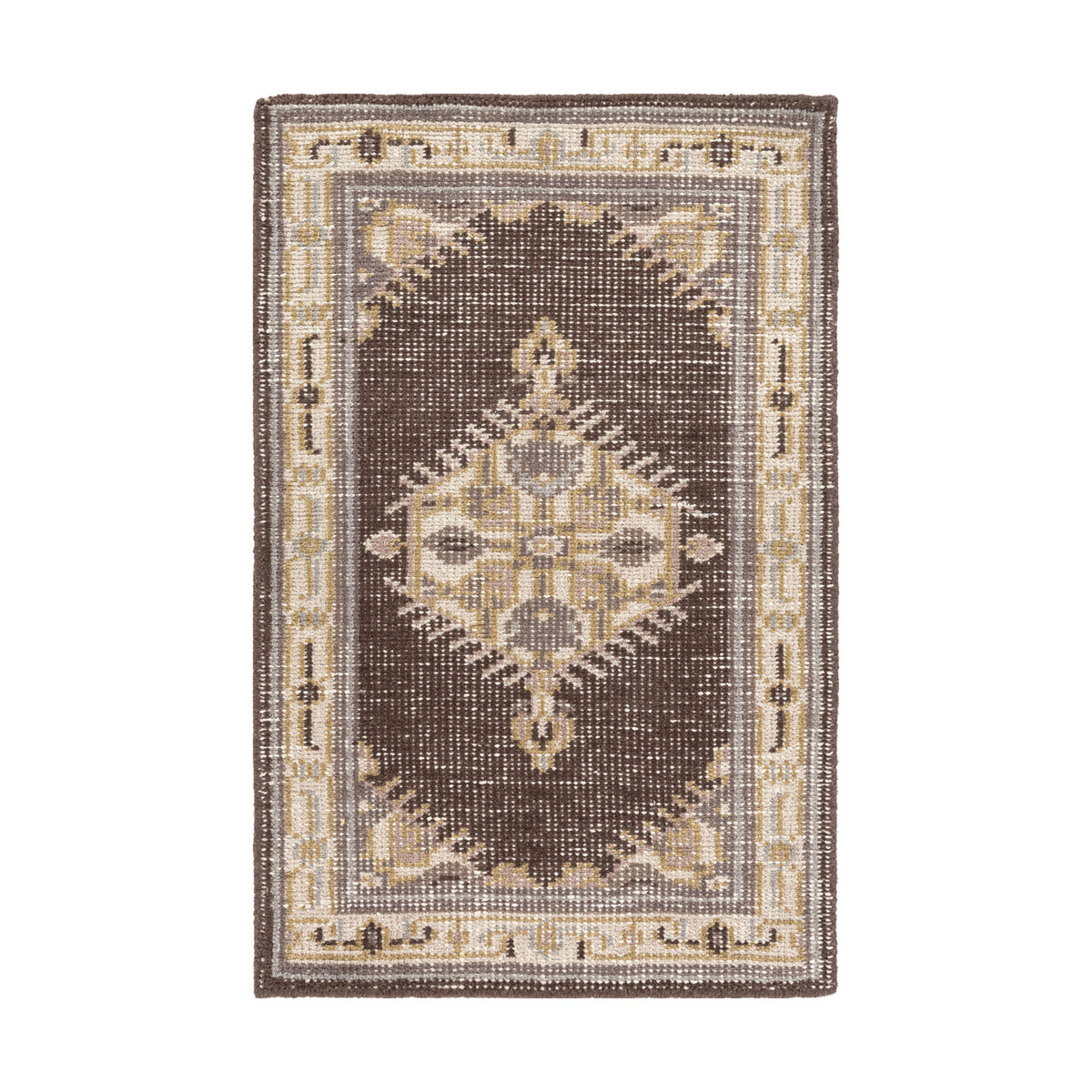 Luella 36 X 24 inch Camel/Light Gray/Medium Gray/Dark Brown/Ivory Rugs, Wool