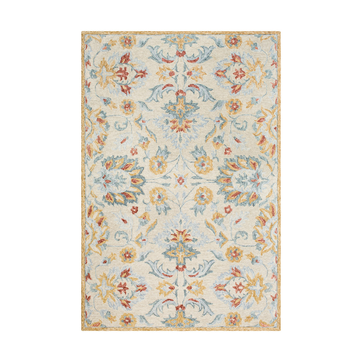 Jocosa 90 X 60 inch Camel/Medium Gray/Ice Blue/Charcoal/Light Gray Rugs, Rectangle