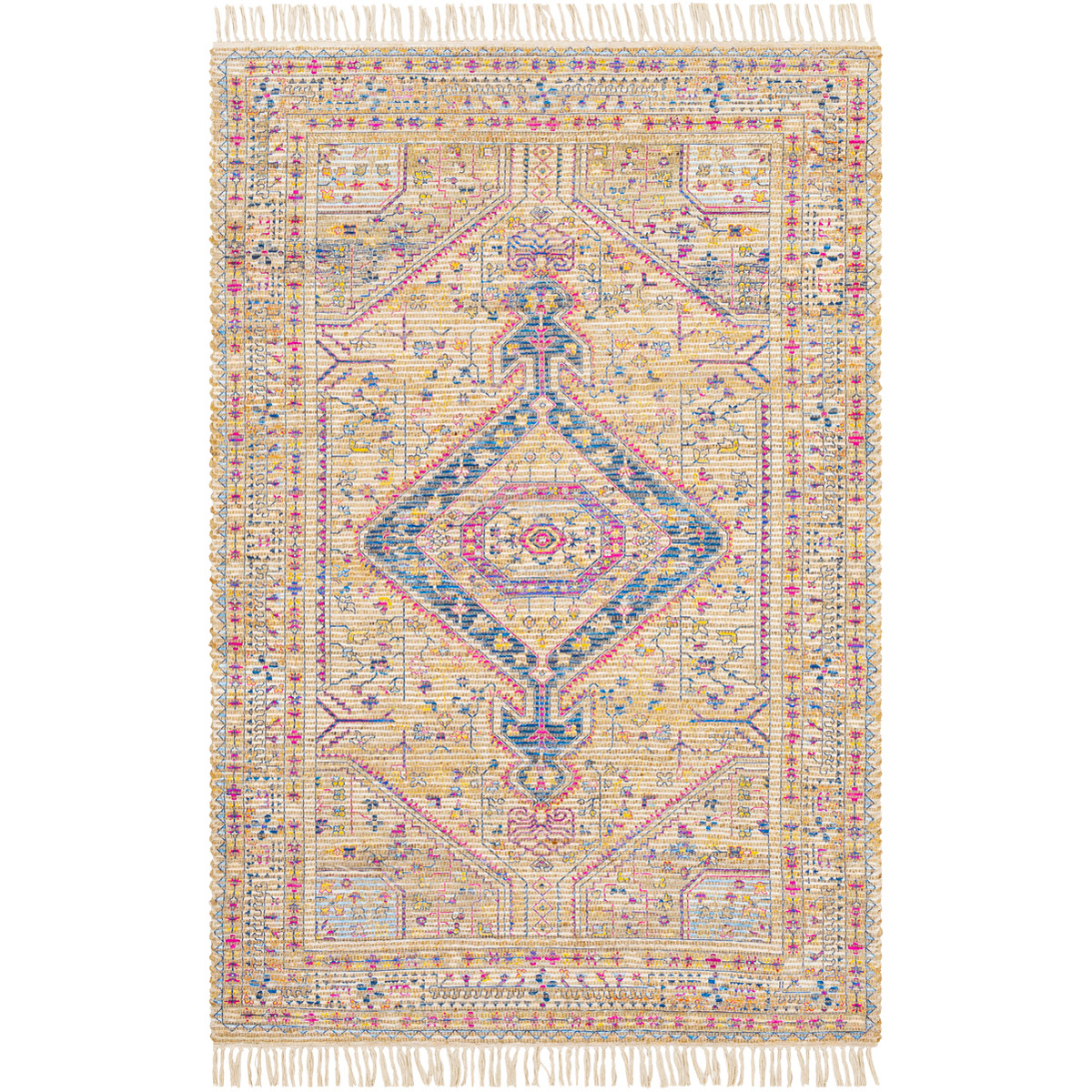 Nelson 90 X 60 inch Camel/Khaki/Bright Pink/Navy/Saffron/Bright Blue Rugs