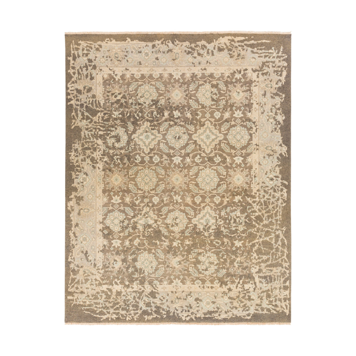Latimer 108 X 72 inch Camel/Taupe/Medium Gray/Sea Foam/Denim/Cream Rugs, Wool and Cotton