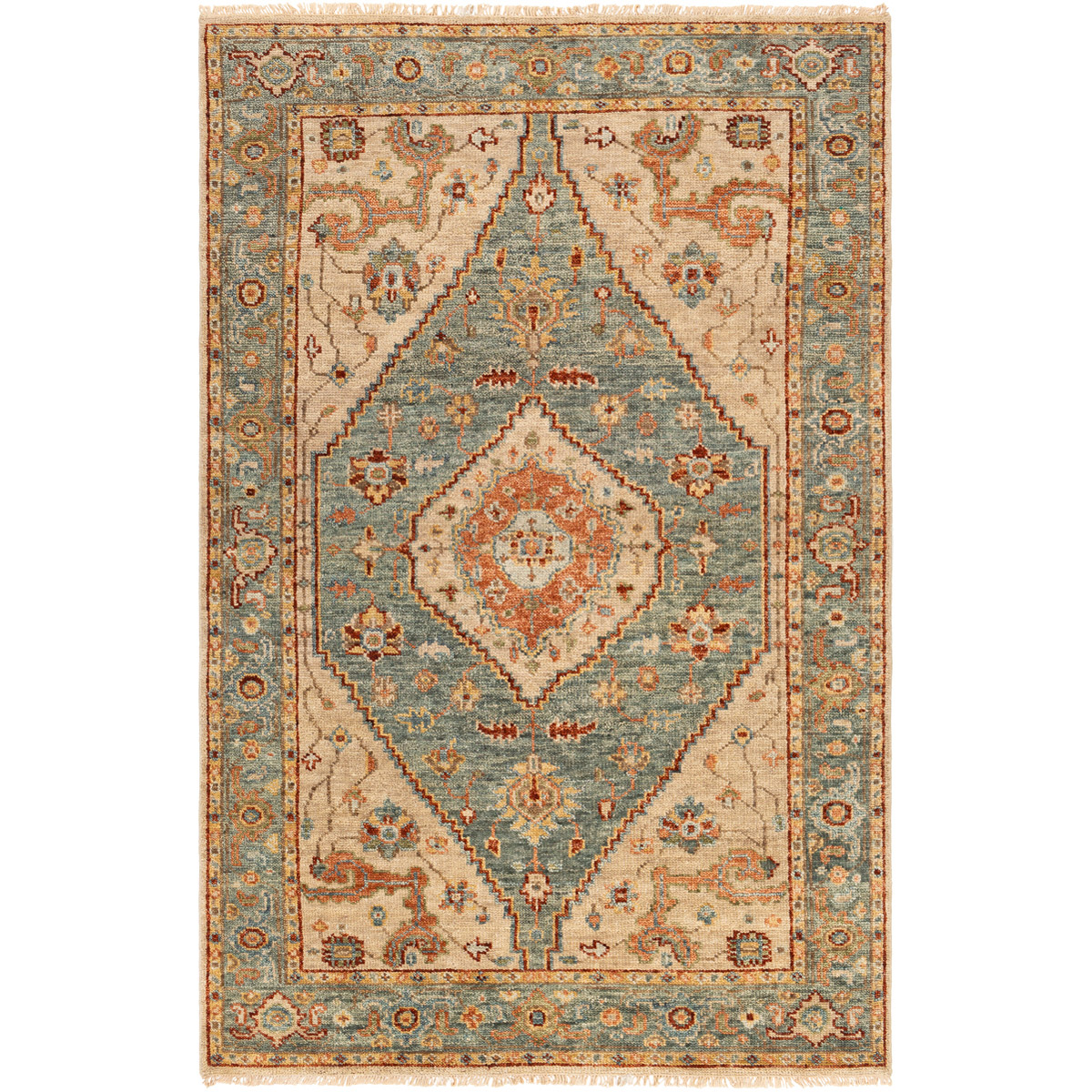 Hiemo 108 X 72 inch Aqua Rug, Rectangle