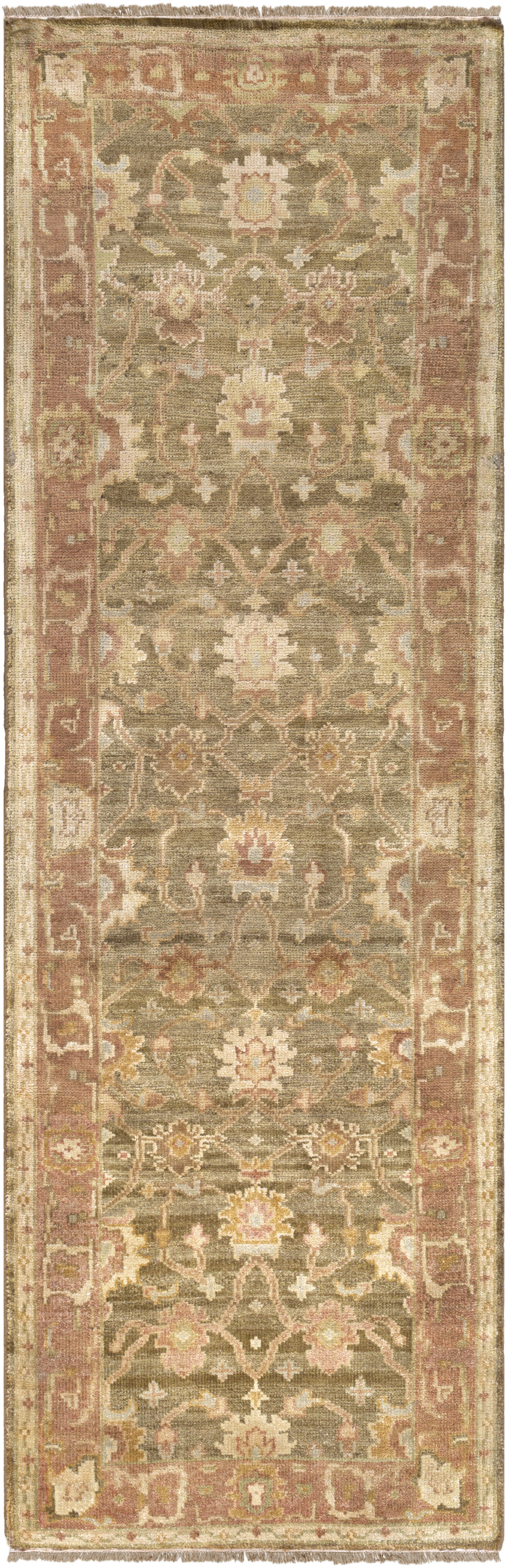 Fantasia 96 X 30 inch Burgundy Rug, Runner