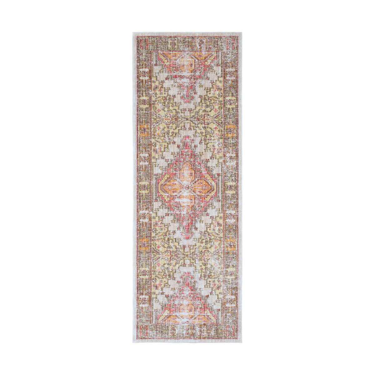 Ayland 34 X 24 inch Coral/Beige/Bright Yellow/Camel/Dark Brown Rugs, Polyester