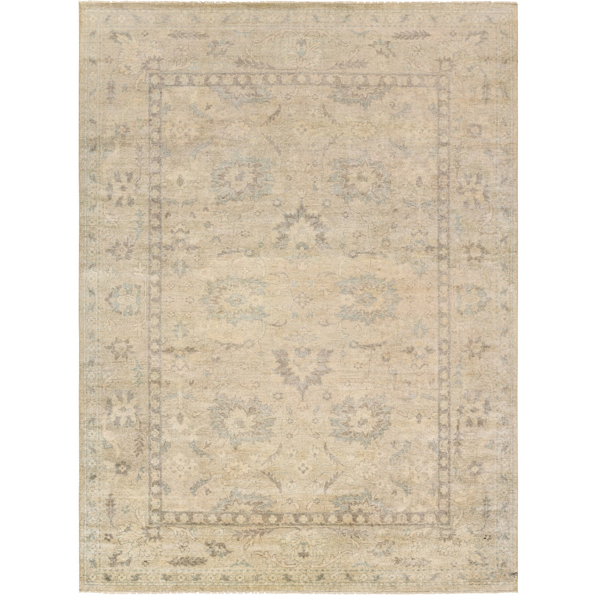 Wayne 108 X 72 inch Gray and Brown Area Rug, Wool and Silk
