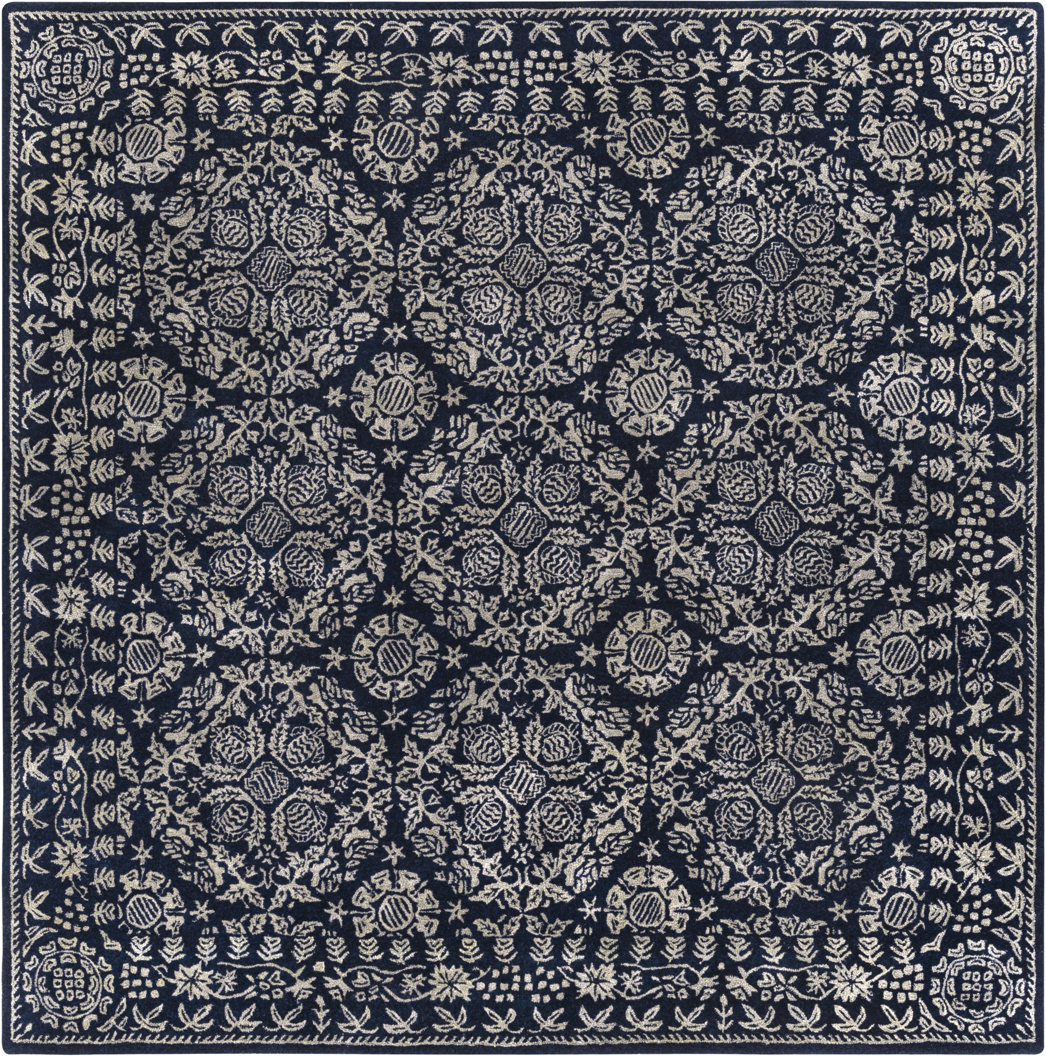 Hendrick 120 X 120 inch Dark Blue Rug, Square
